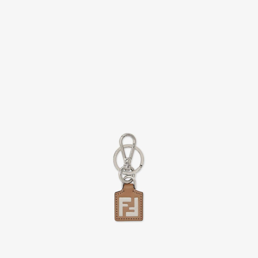 Men Fendi Key Rings & Bag Accessories | Ff Key Ring Beige