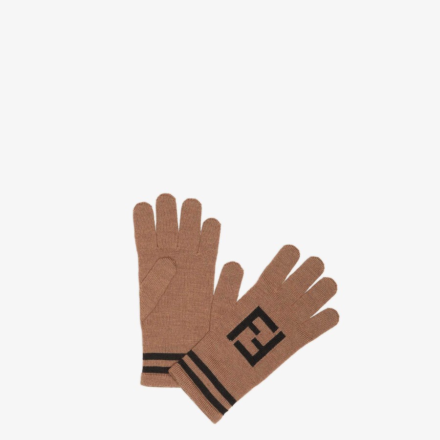 Men Fendi Hats & Gloves | Gloves Brown