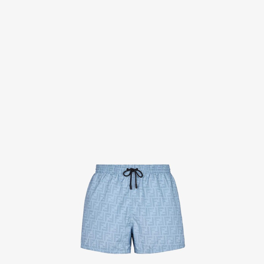 Men Fendi Swimwear | Swim Shorts Light Blue