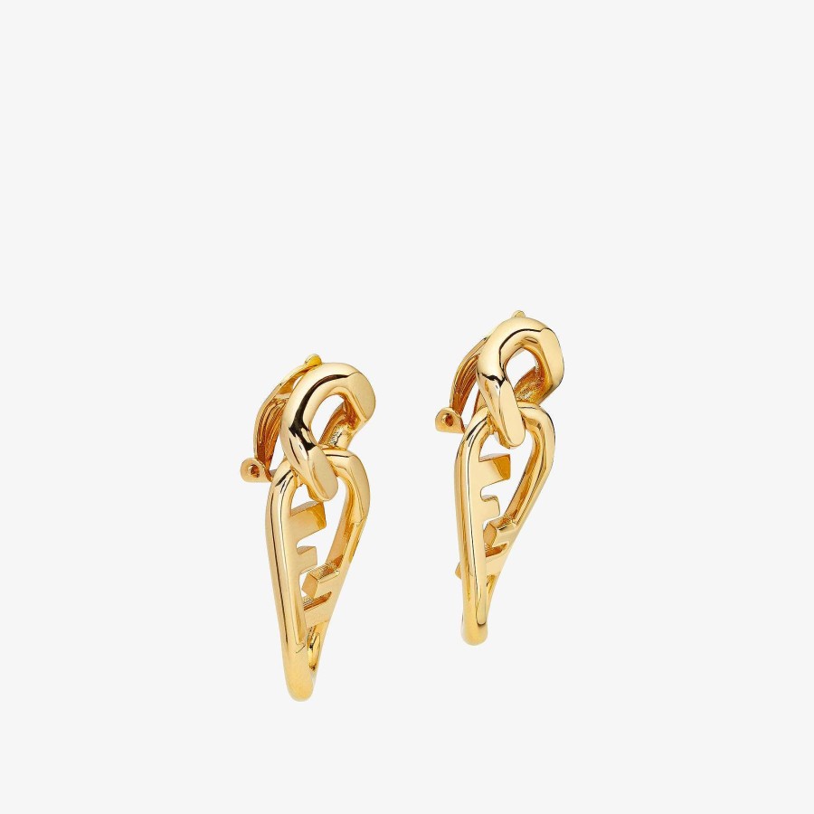 Women Fendi Earring & Brooches | Fendi O'Lock Earrings Gold