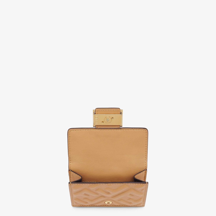 Women Fendi Wallets | Baguette Micro Trifold Beige