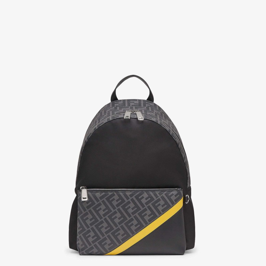 Men Fendi Timeless | Fendi Diagonal Backpack Black