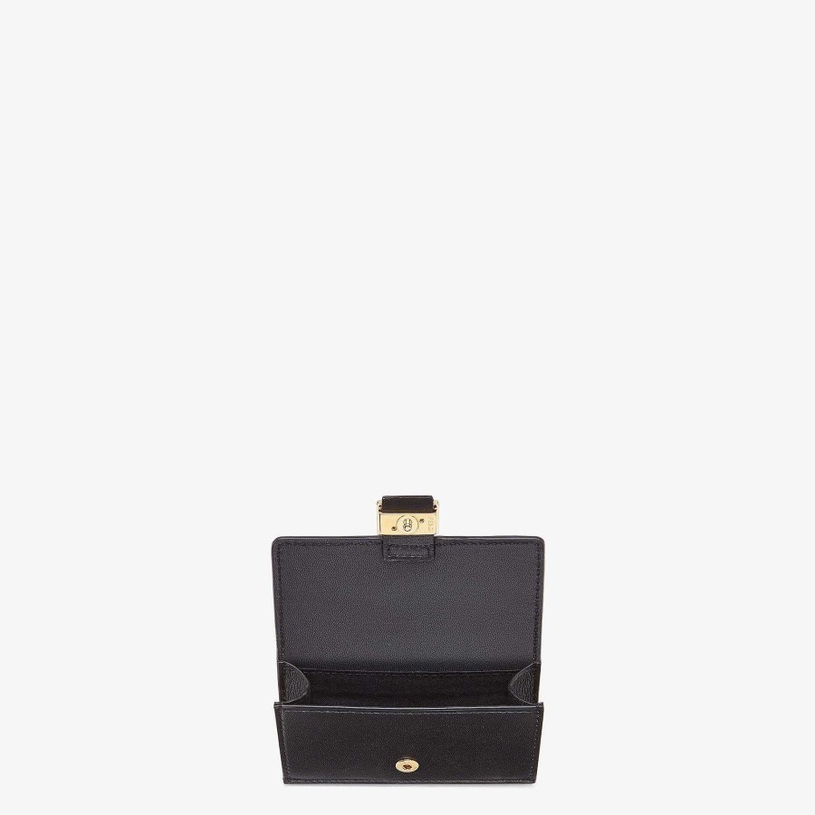 Women Fendi Card Holders & Small Accessories | Baguette Card Holder Black