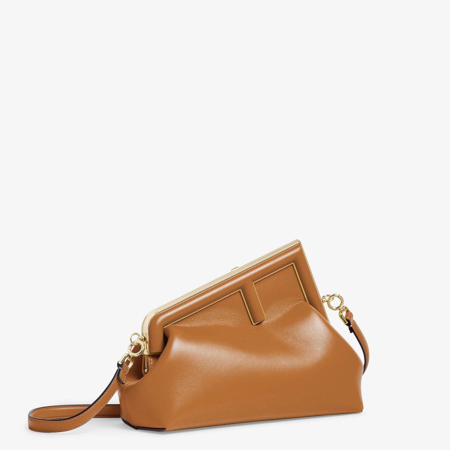 Women Fendi Clutches & Pouches | Fendi First Midi Brown