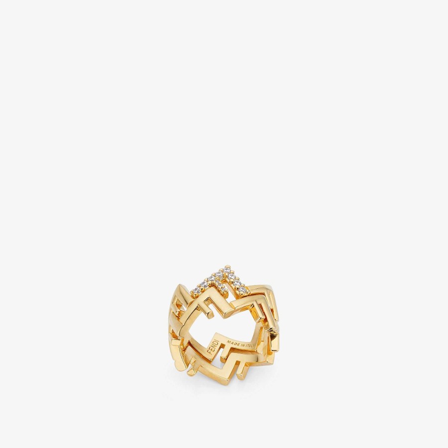 Women Fendi Rings | Set Of Rings Gold