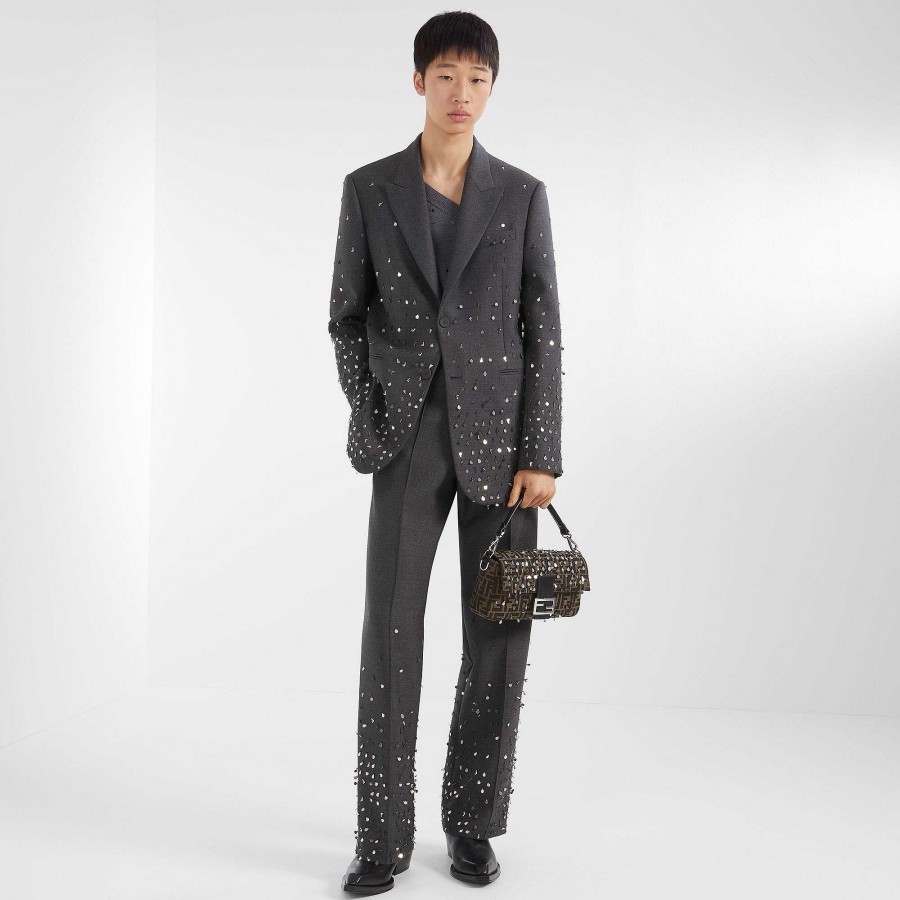 Men Fendi Jackets & Suits | Jacket Gray