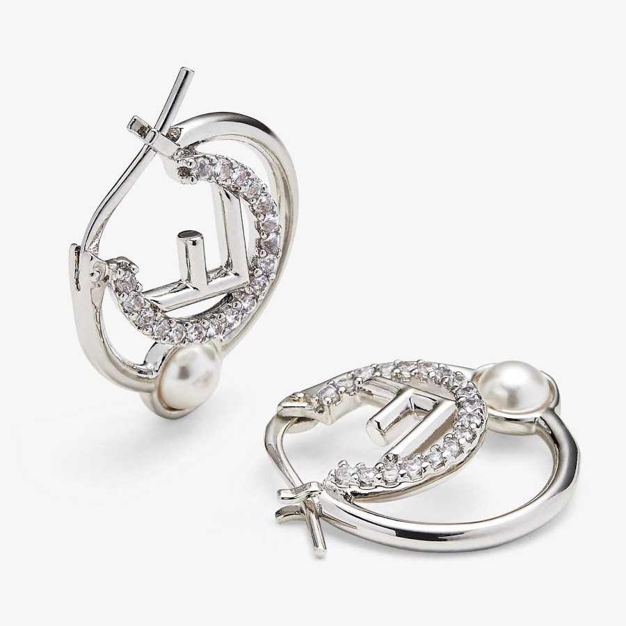 Women Fendi Earring & Brooches | F Is Fendi Earrings Silver