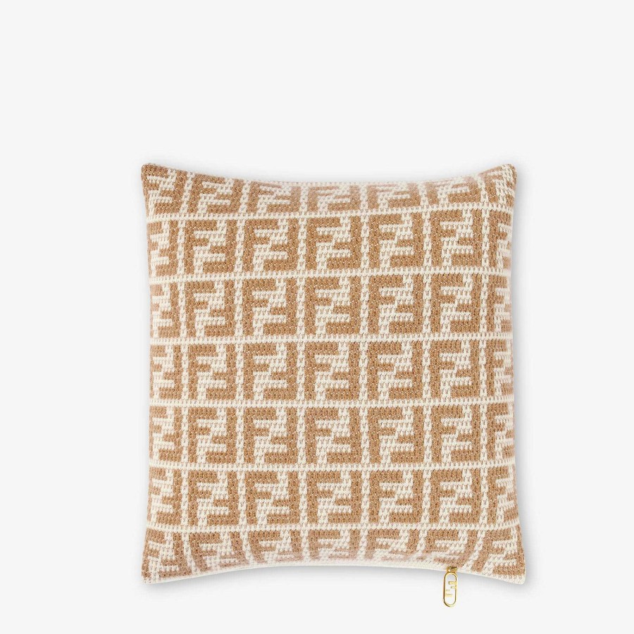 Home Decor & Lifestyle Fendi | Ff Square Cushion Beige