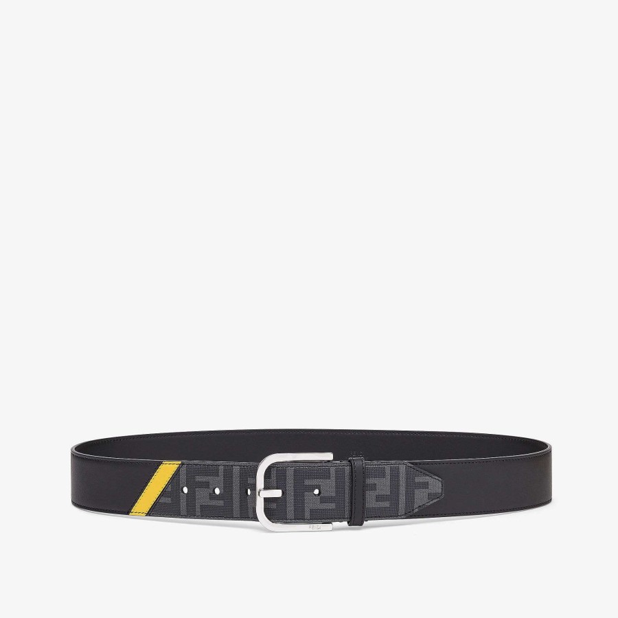 Men Fendi Belts | Fendi Diagonal Belt Black