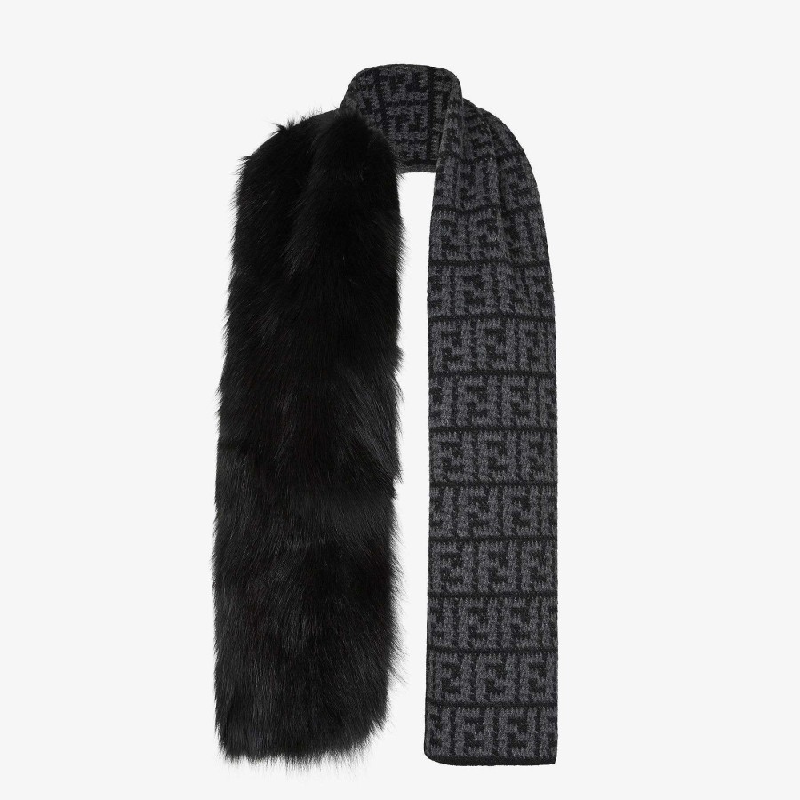 Women Fendi Scarves & Ponchos | Scarf Black