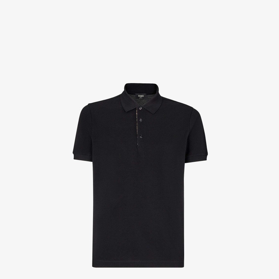 Men Fendi T-Shirts & Polos | Polo Shirt Black