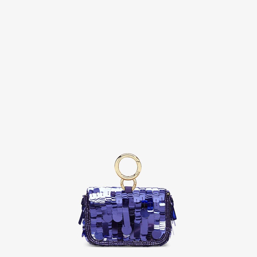 Women Fendi Miniature Bags | Nano Baguette Charm Purple