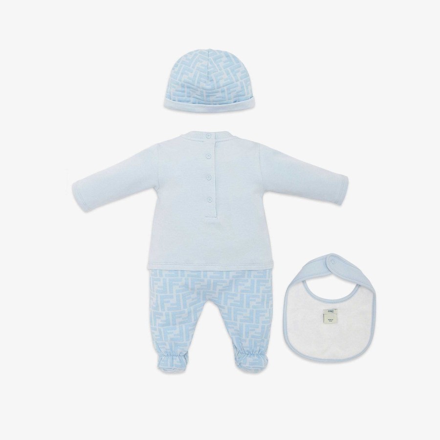 Kids Fendi Baby Girl | Baby Set Light Blue