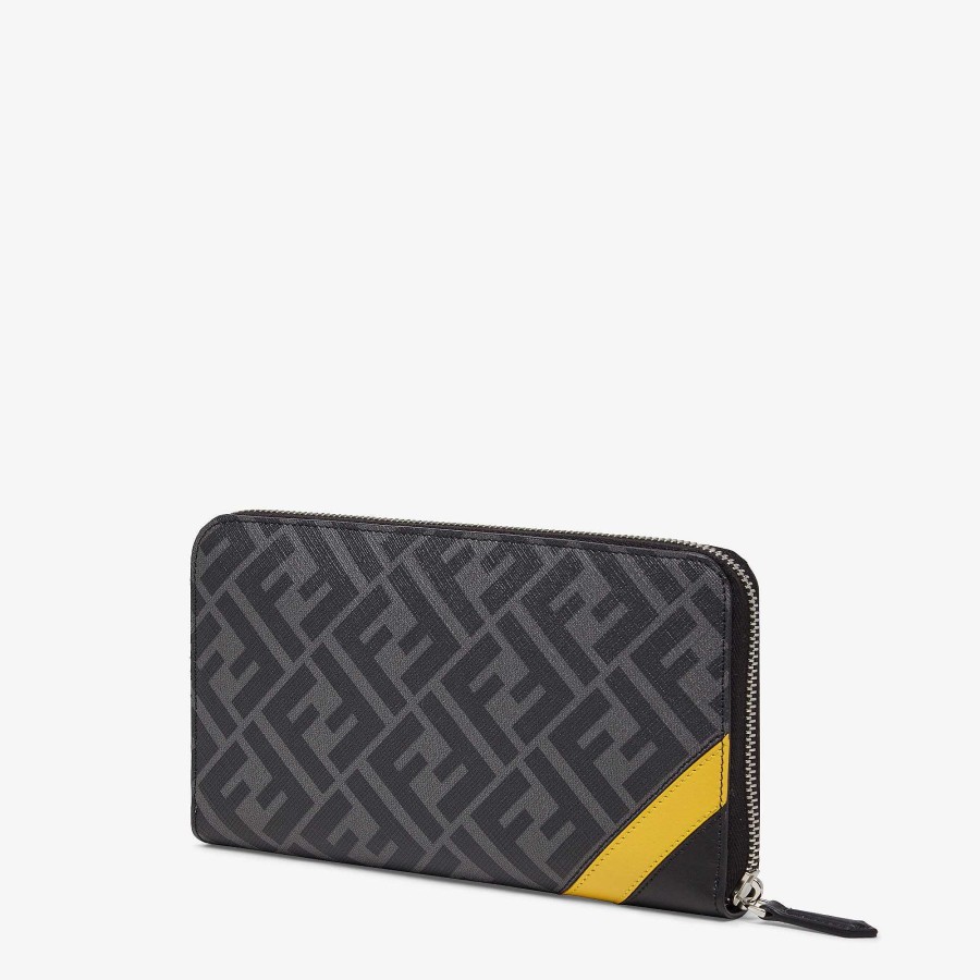 Men Fendi Wallets | Fendi Diagonal Continental Wallet Black