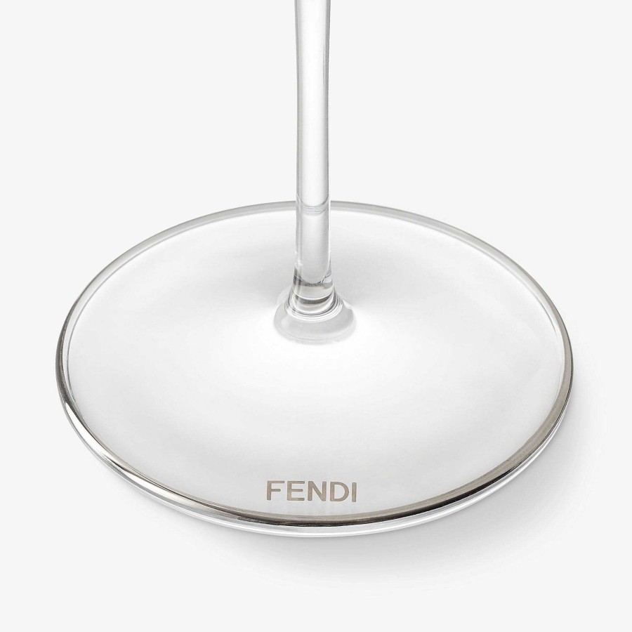 Home Decor & Lifestyle Fendi | Fendi Roma Set Of White Wine Glasses Transparent