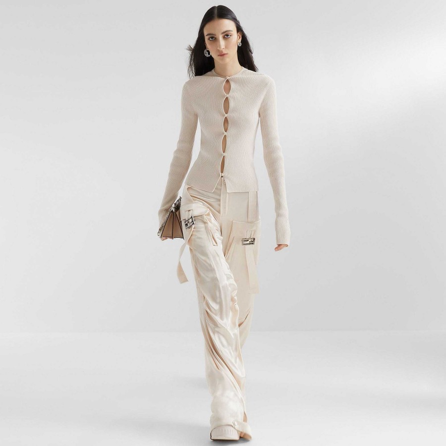 Women Fendi Knitwear | Cardigan Beige