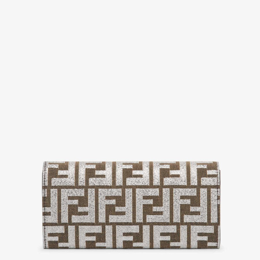 Women Fendi Wallets On Chain | Baguette Continental Wallet With Chain Brown