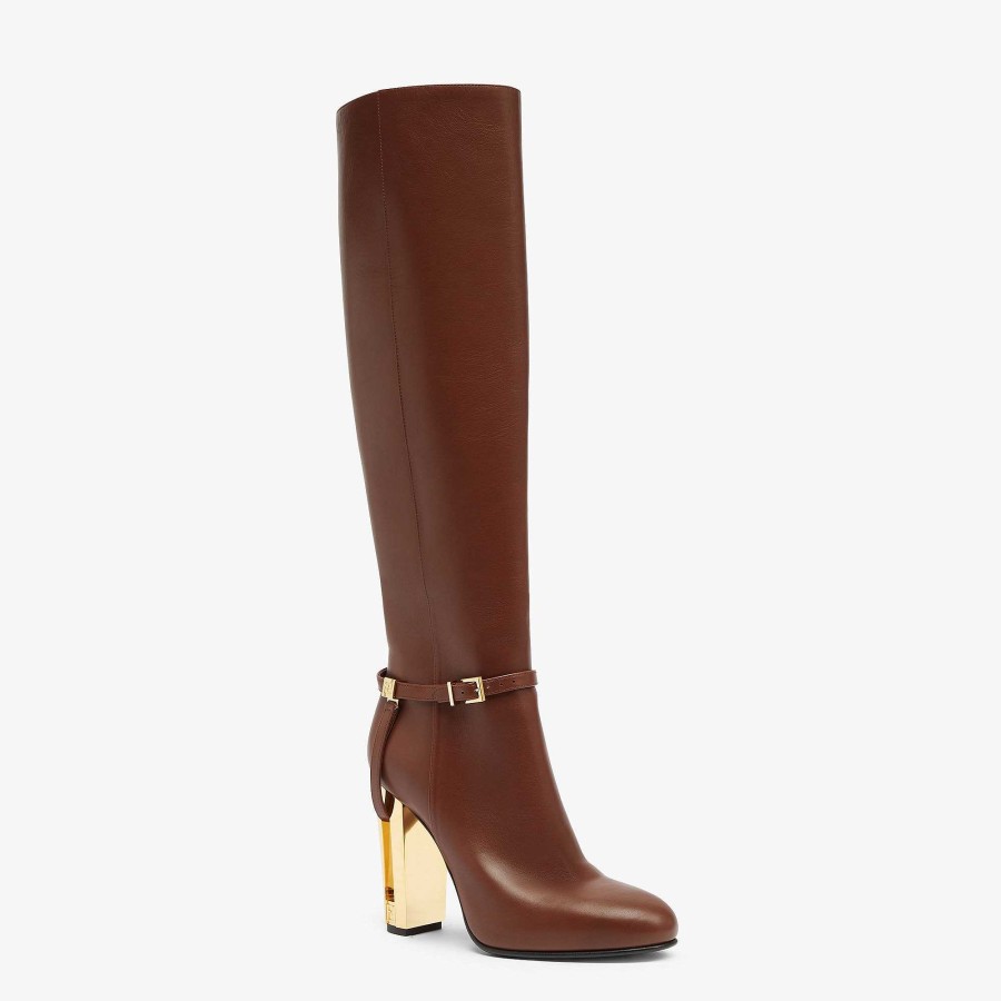 Women Fendi Boots & Ankle Boots | Delfina Brown