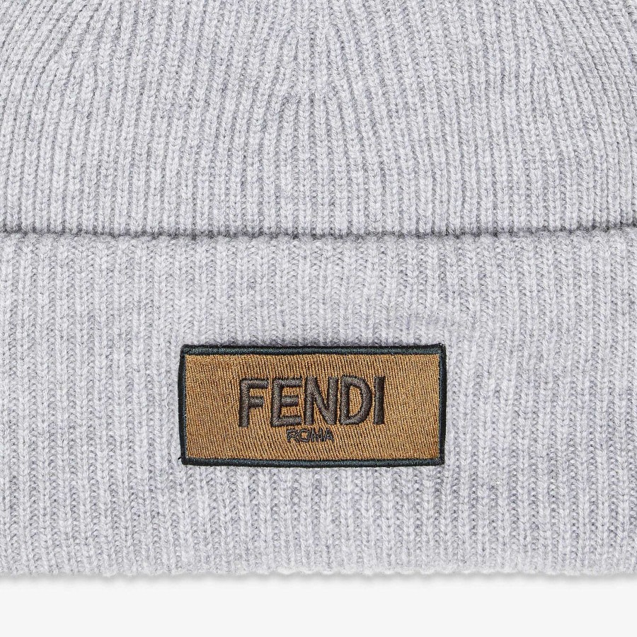 Men Fendi Hats & Gloves | Beanie Gray