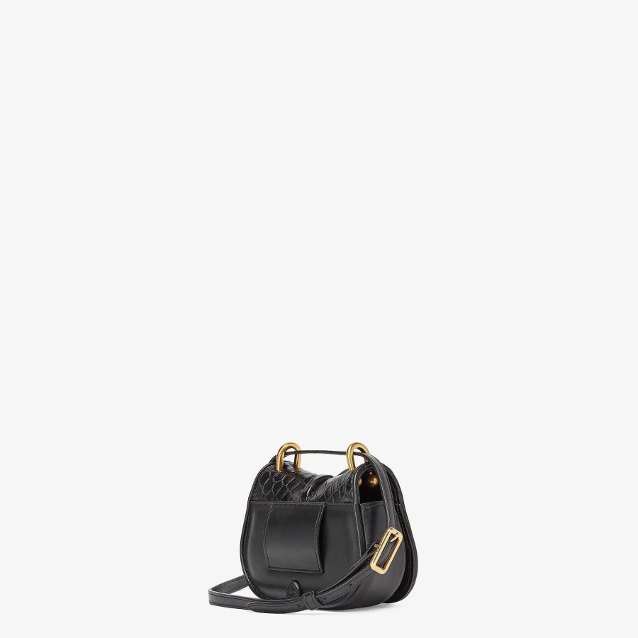 Women Fendi Miniature Bags | Fendi C'Mon Nano Black