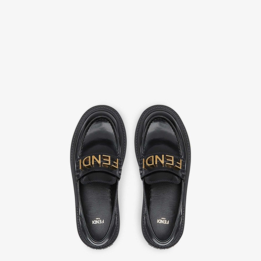 Women Fendi Mocassins & Loafers | Fendigraphy Black