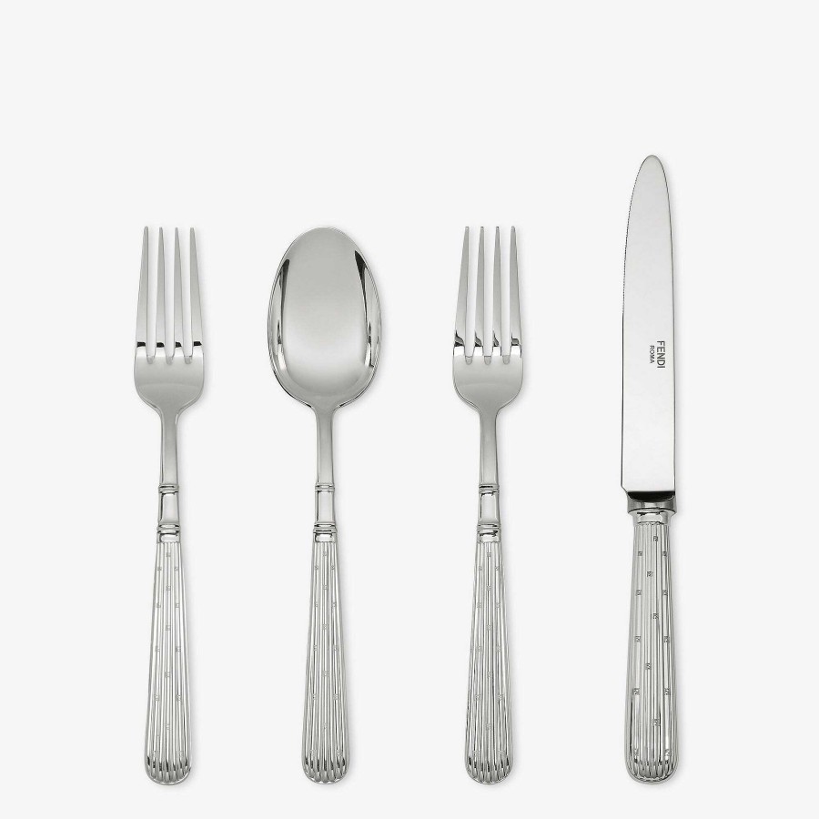 Home Decor & Lifestyle Fendi | Fendi Roma Flatware Set Silver