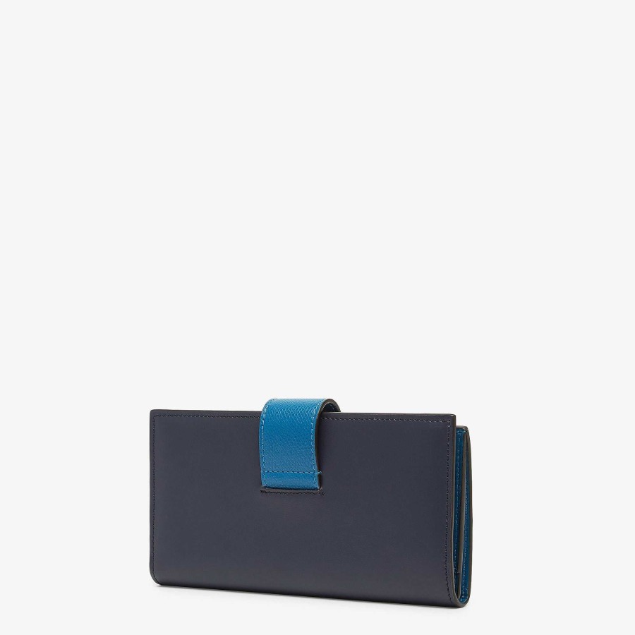 Women Fendi Wallets | Ff Diamonds Continental Bifold Wallet Blue