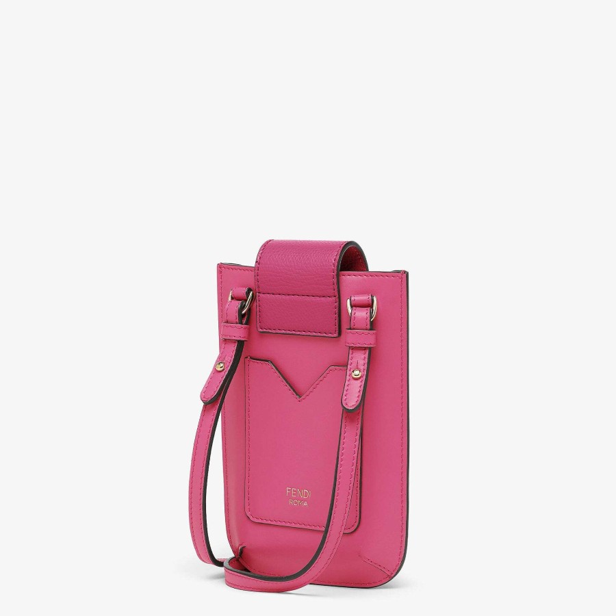 Women Fendi Phone Cases | Ff Diamonds Phone Pouch Pink