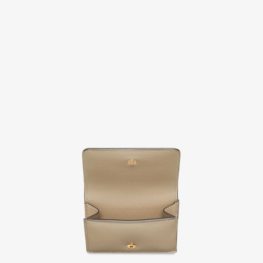 Women Fendi Wallets | Micro Trifold Ff Cube Gray