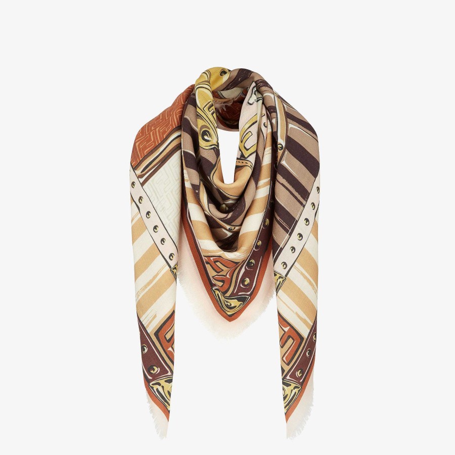 Women Fendi Scarves & Ponchos | Fendi Shawl Pink