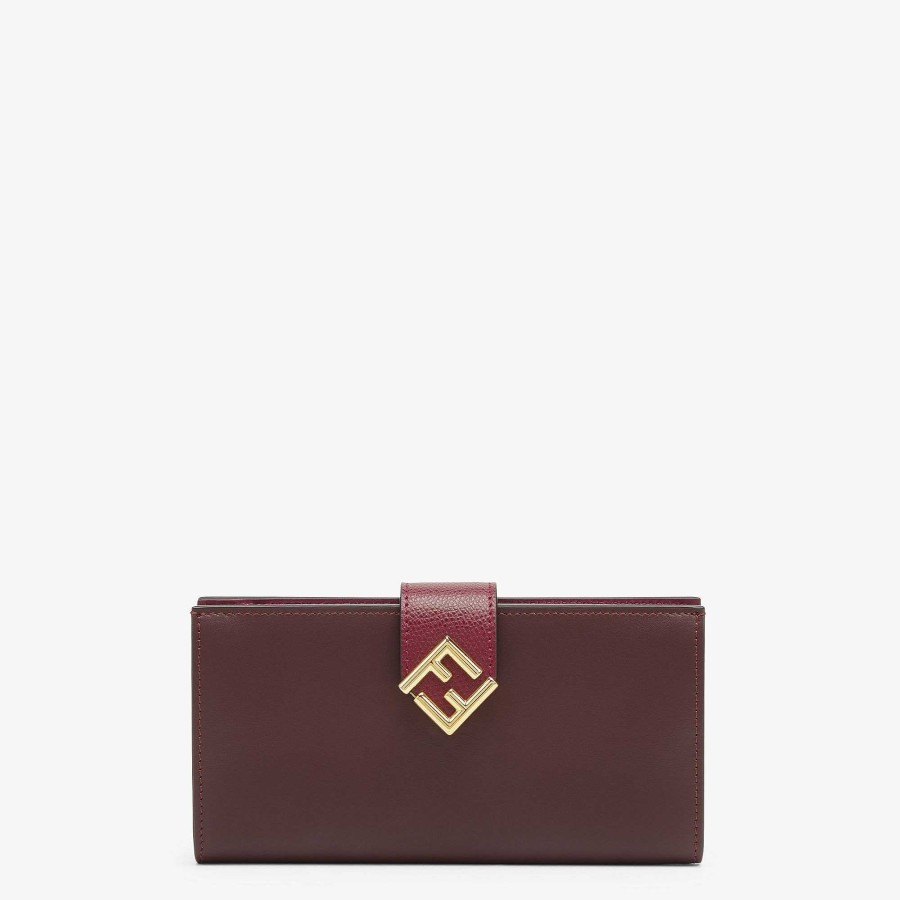 Women Fendi Wallets | Ff Diamonds Continental Bifold Wallet Red