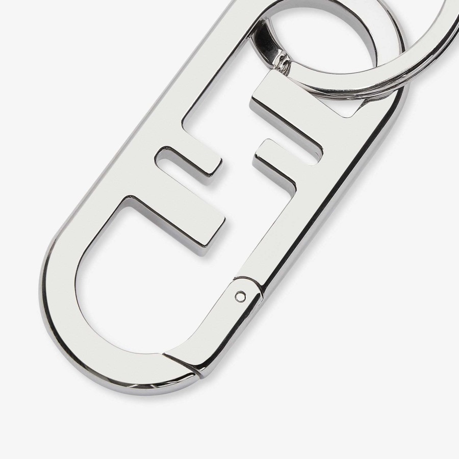 Men Fendi Key Rings & Bag Accessories | Fendi O'Lock Charm Silver