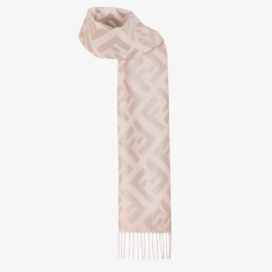 Women Fendi Scarves & Ponchos | Ff Scarf Pink