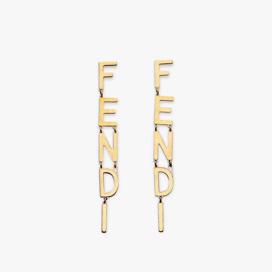 Women Fendi Earring & Brooches | Signature Earrings Gold