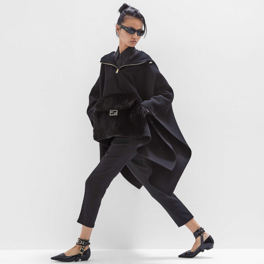 Women Fendi Scarves & Ponchos | Poncho Black