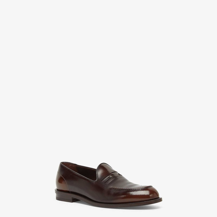 Men Fendi Loafers | Baguette Loafers Brown