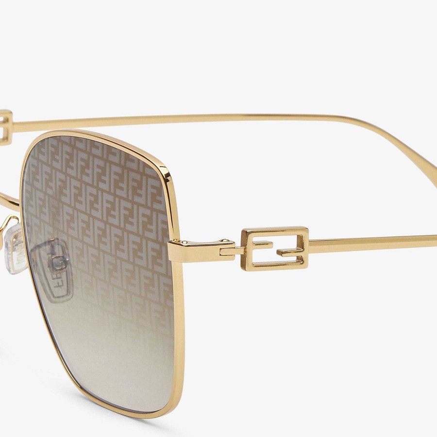 Women Fendi Sunglasses | Baguette Gold