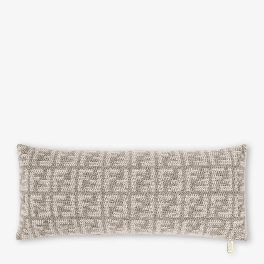 Home Decor & Lifestyle Fendi | Ff Rectangular Cushion Dove Gray