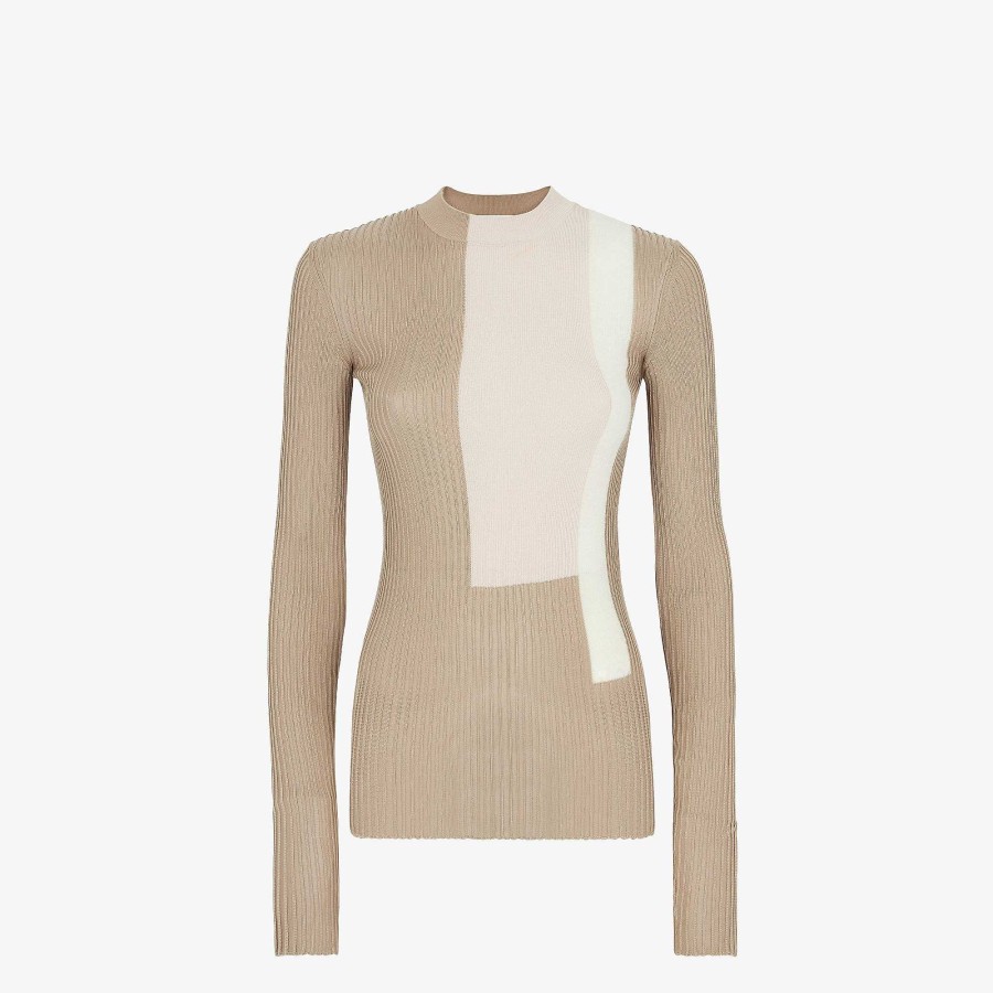 Women Fendi Knitwear | Top Beige