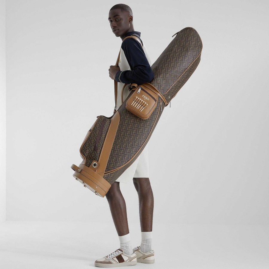 Men Fendi Travel & Lifestyle | Fendi Diagonal Golf Bag Brown